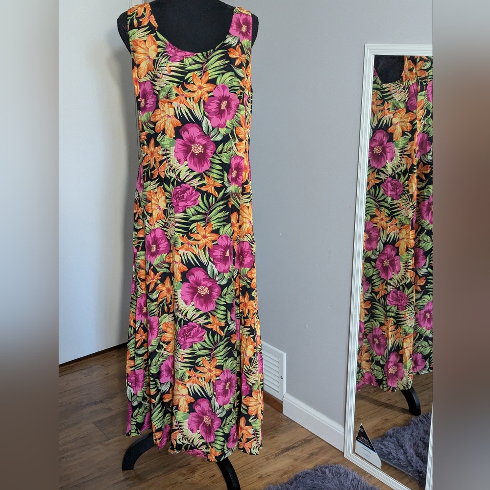 Express Floral Maxi Dress with Pink and Orange